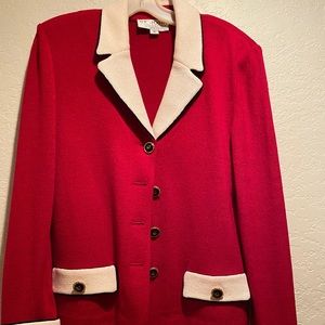 St John Knit Red Top size 10